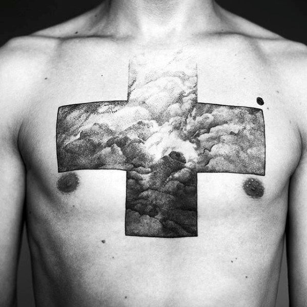 tatuaje preciosa cruz para hombre 07