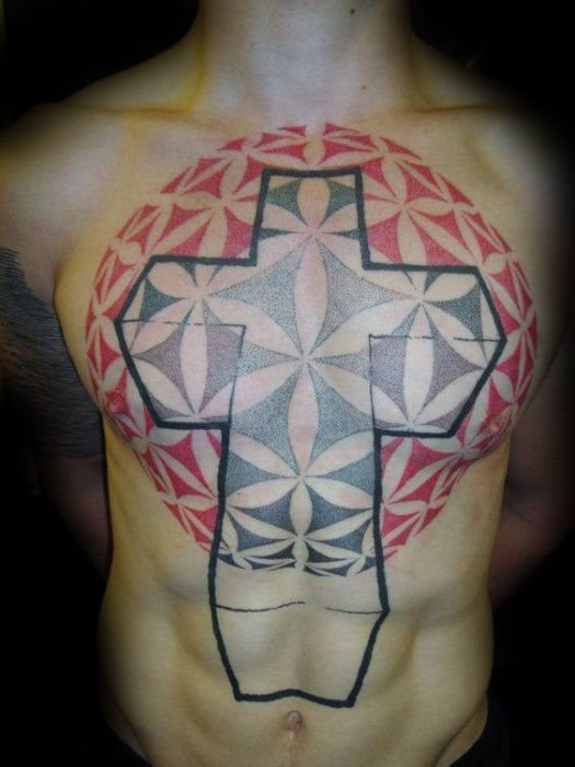 tatuaje preciosa cruz para hombre 10