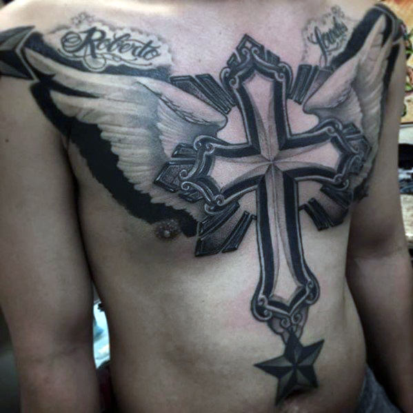tatuaje preciosa cruz para hombre 20