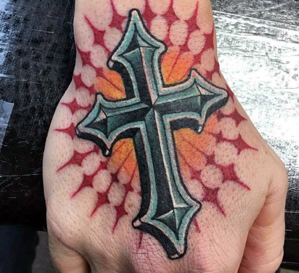 tatuaje preciosa cruz para hombre 25