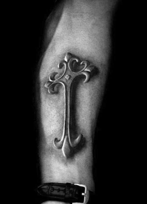 tatuaje preciosa cruz para hombre 33