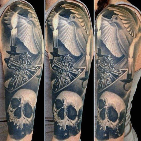 tatuaje preciosa cruz para hombre 38