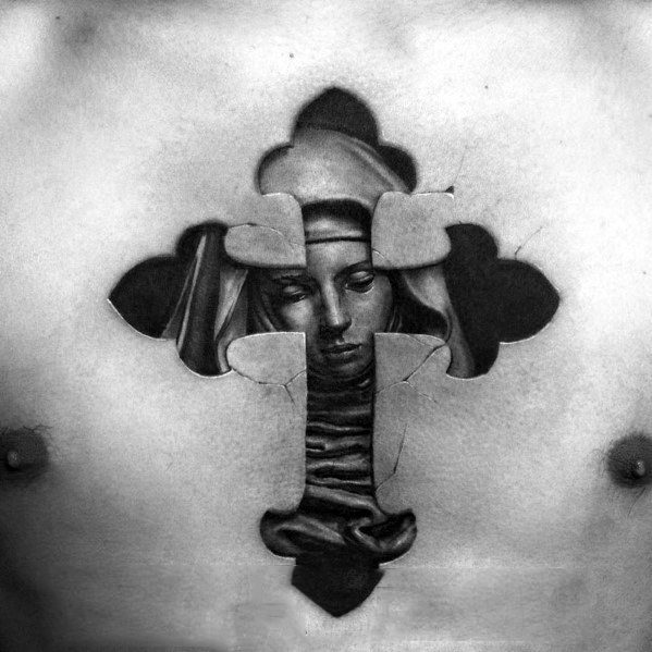 tatuaje preciosa cruz para hombre 40
