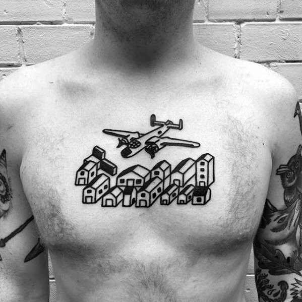 tatuaje simple pecho para hombre 01