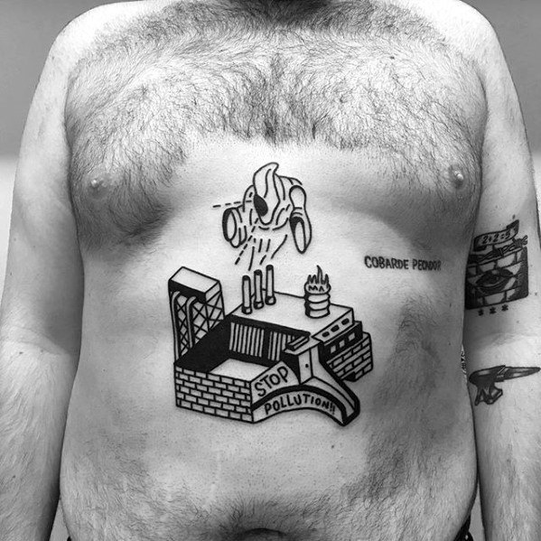 tatuaje simple pecho para hombre 15
