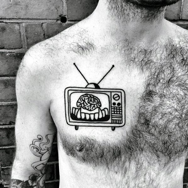 tatuaje simple pecho para hombre 26