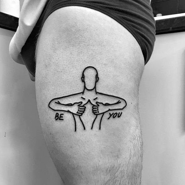tatuaje simple pierna para hombre 13