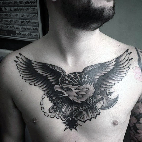 tatuaje tradicional pajaro para hombre 12