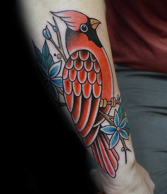 tatuaje tradicional pajaro para hombre 23