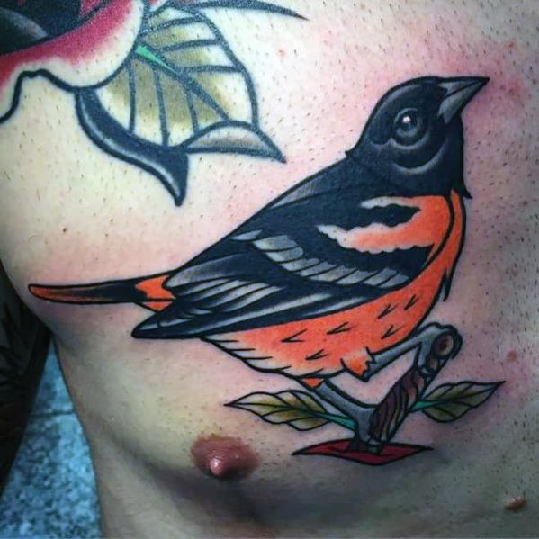 tatuaje tradicional pajaro para hombre 24