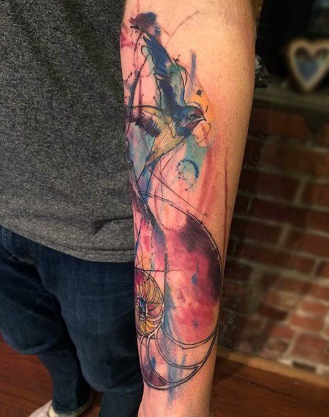 tatuaje acuarela para hombre 17
