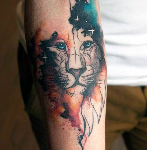 tatuaje acuarela para hombre 37