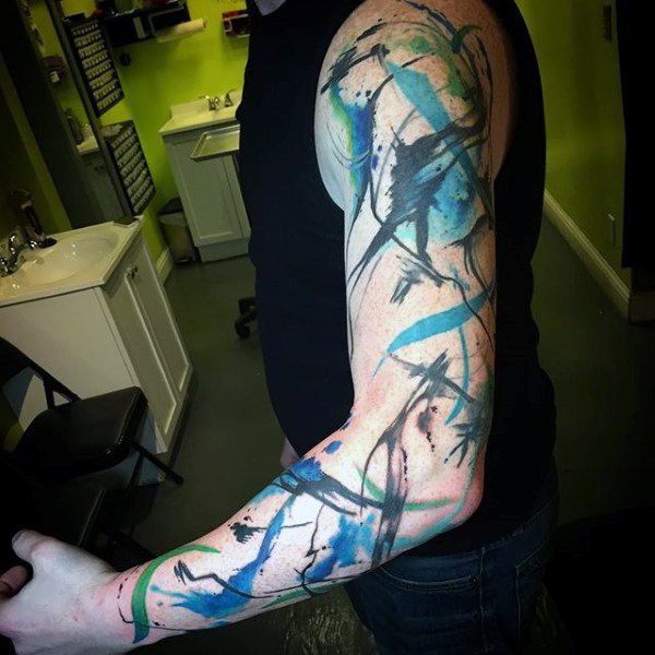 tatuaje acuarela para hombre 40