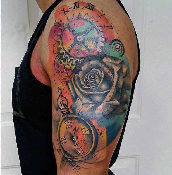 tatuaje acuarela para hombre 51