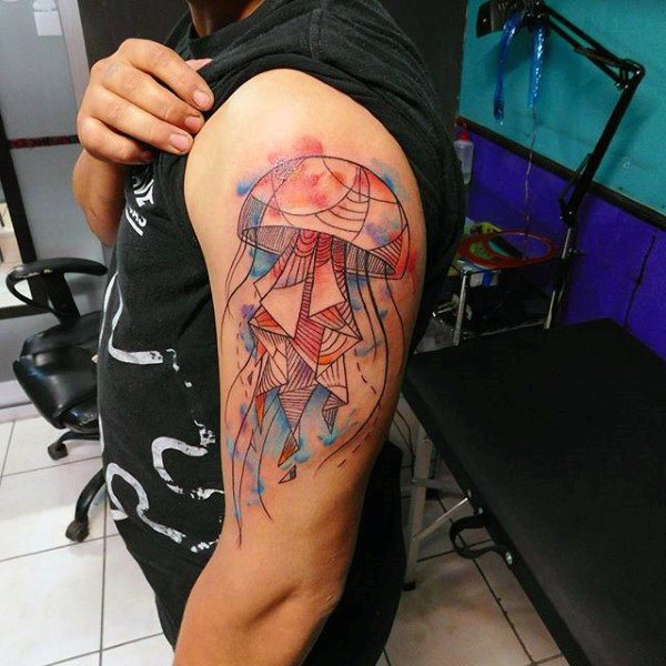 tatuaje acuarela para hombre 54