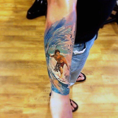 tatuaje acuarela para hombre 59