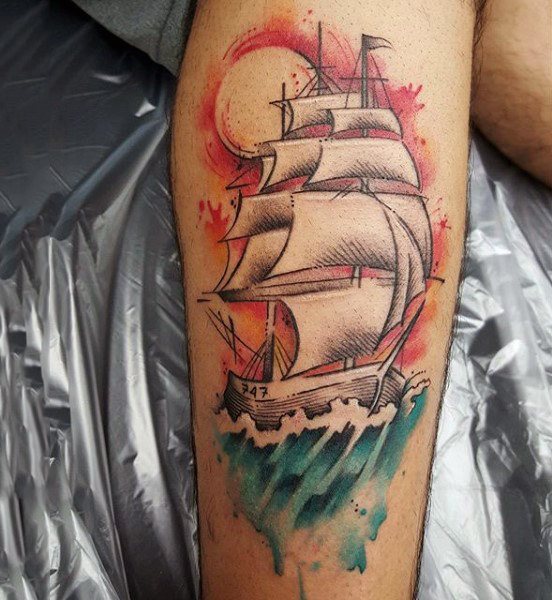 tatuaje acuarela para hombre 77
