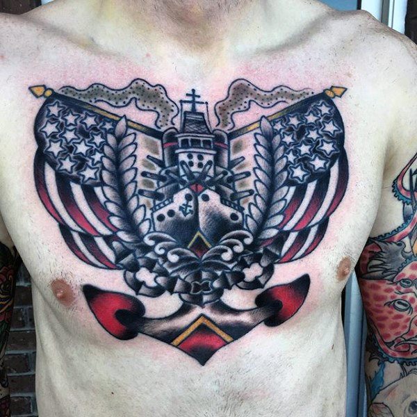 tatuaje armada de guerra para hombre 14