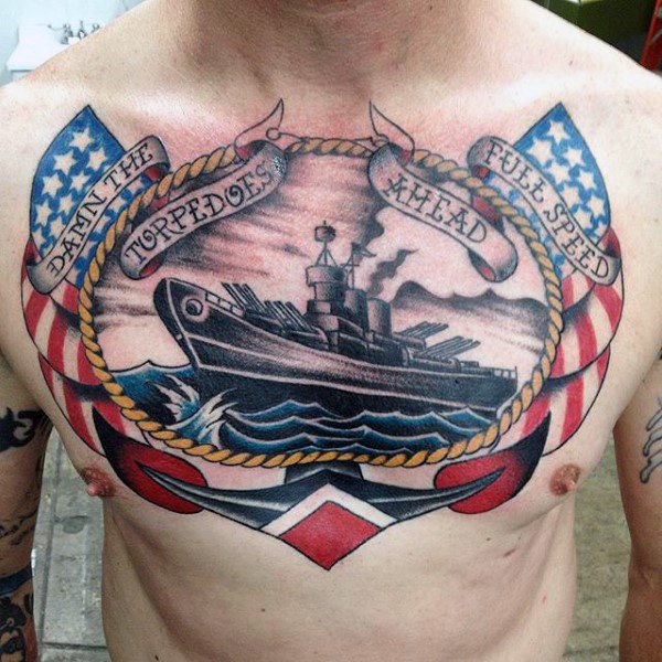 tatuaje armada de guerra para hombre 40
