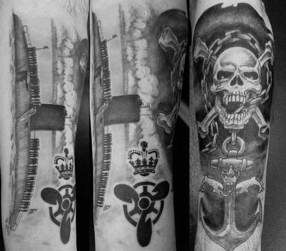tatuaje armada de guerra para hombre 50