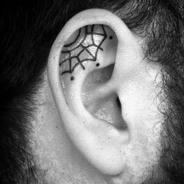 tatuaje en la oreja para hombre 50
