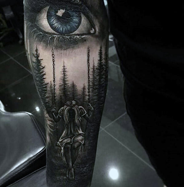tatuaje ojo realista para hombre 38