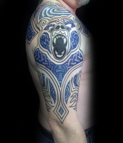 tatuaje oso celta para hombre 02