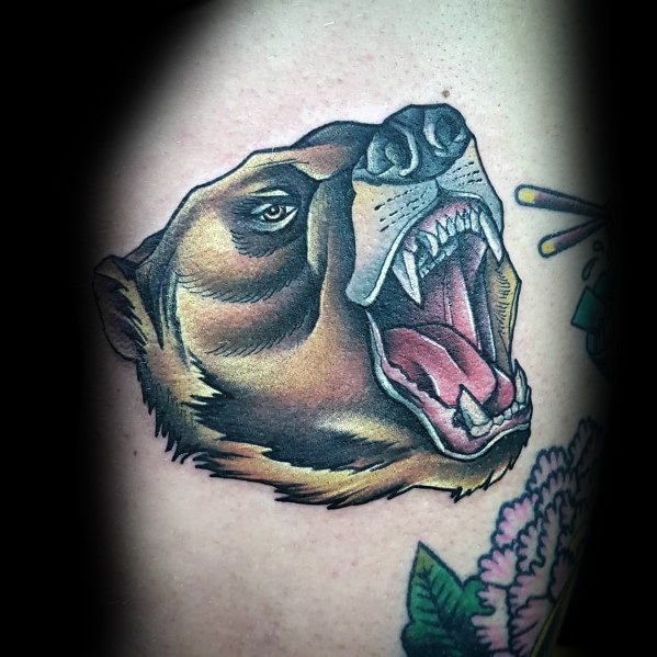tatuaje oso nuevo estilo para hombre 16