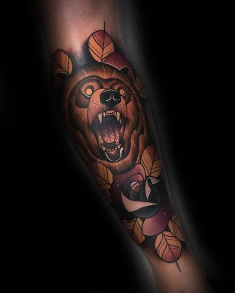 tatuaje oso nuevo estilo para hombre 18
