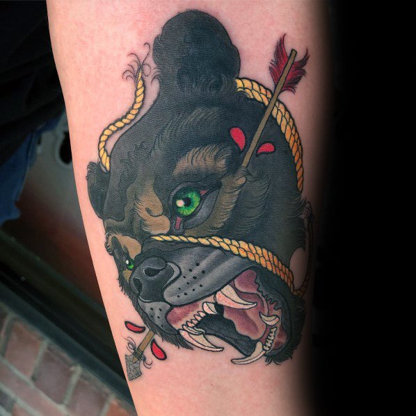 tatuaje oso nuevo estilo para hombre 19