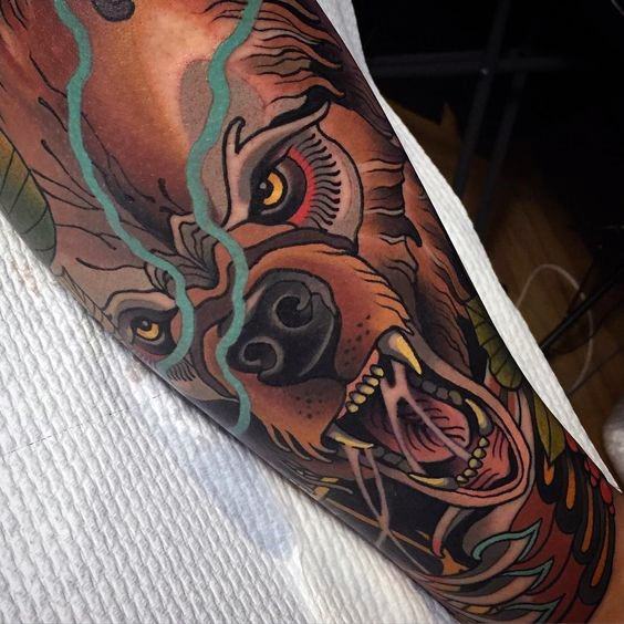 tatuaje oso nuevo estilo para hombre 21