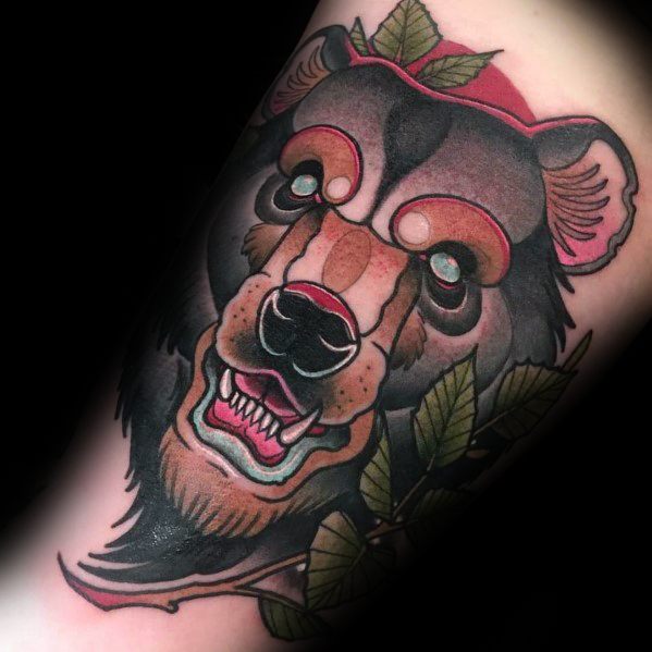 tatuaje oso nuevo estilo para hombre 22