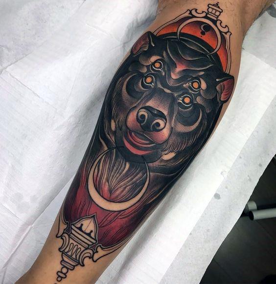 tatuaje oso nuevo estilo para hombre 24