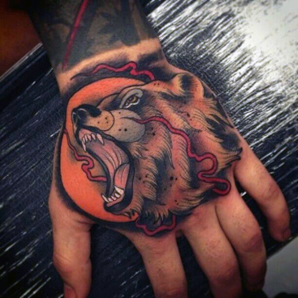 tatuaje oso nuevo estilo para hombre 27