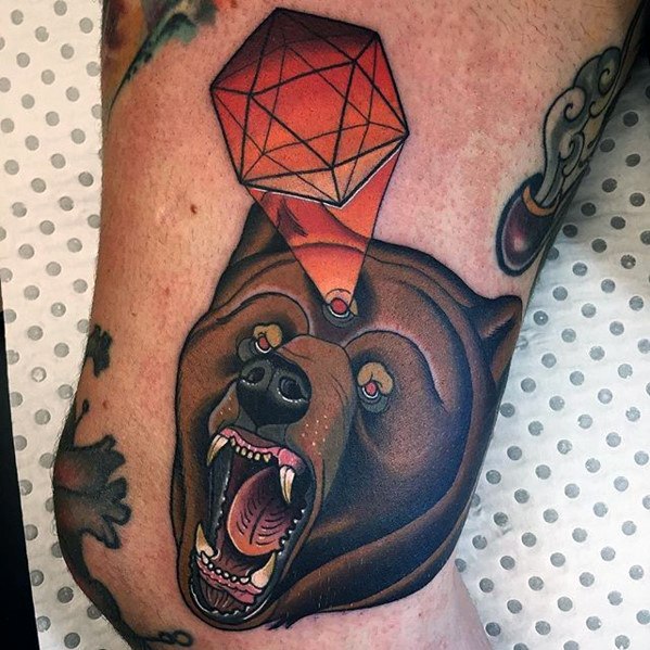 tatuaje oso nuevo estilo para hombre 28