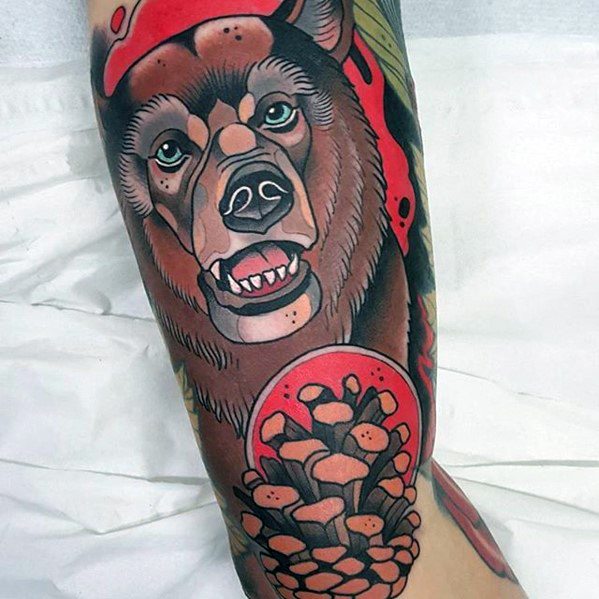 tatuaje oso nuevo estilo para hombre 29