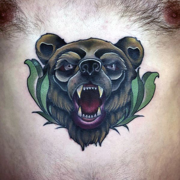 tatuaje oso nuevo estilo para hombre 30