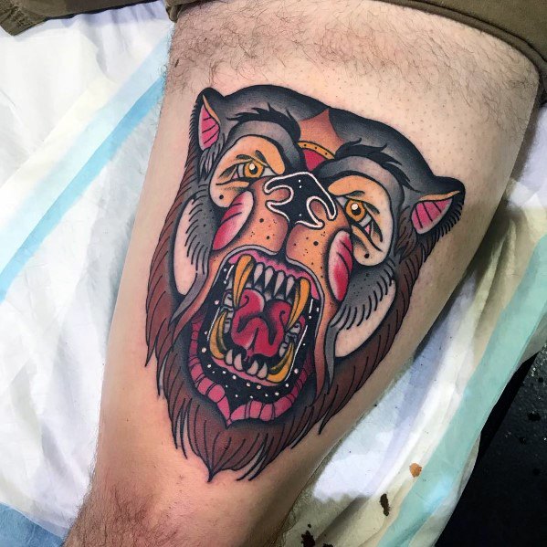 tatuaje oso nuevo estilo para hombre 32