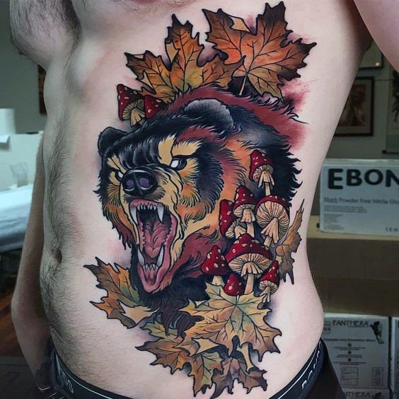 tatuaje oso nuevo estilo para hombre 34