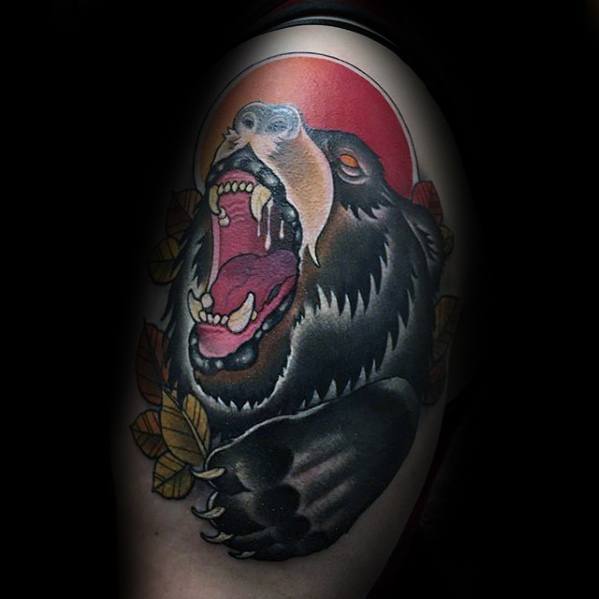 tatuaje oso nuevo estilo para hombre 35
