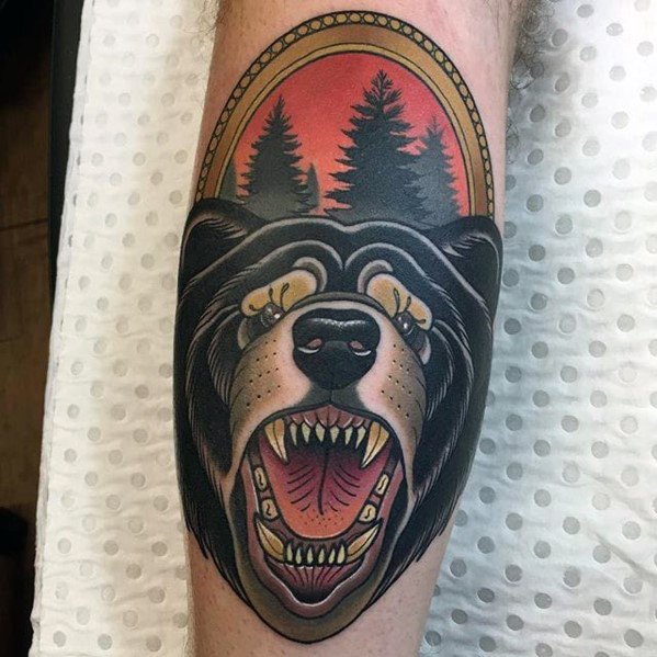 tatuaje oso nuevo estilo para hombre 38