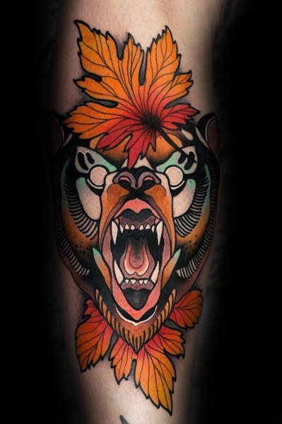 tatuaje oso nuevo estilo para hombre 40