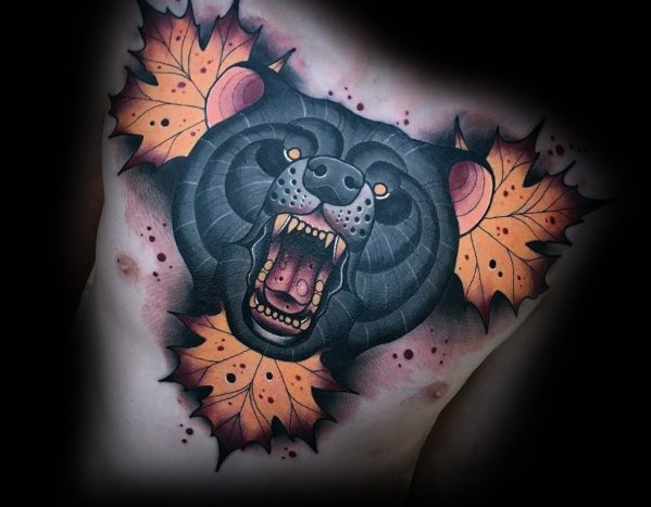 tatuaje oso nuevo estilo para hombre 41