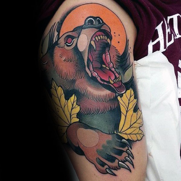 tatuaje oso nuevo estilo para hombre 43