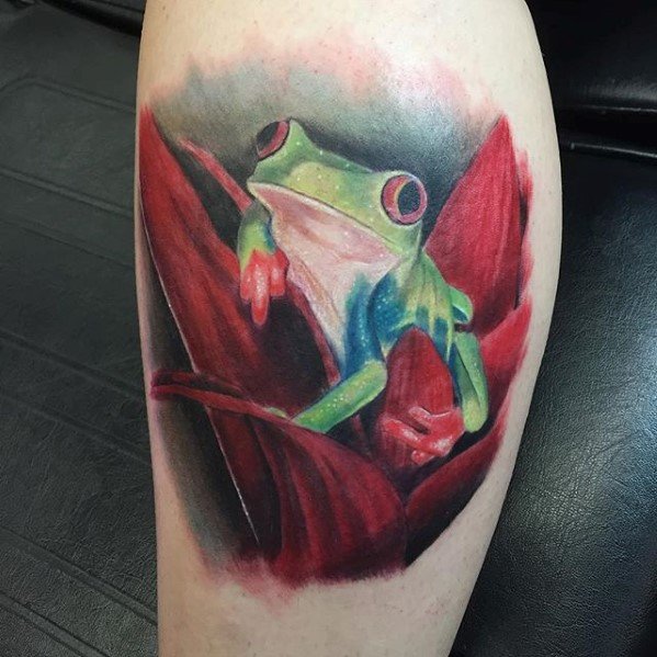 tatuaje rana en arbol para hombre 12