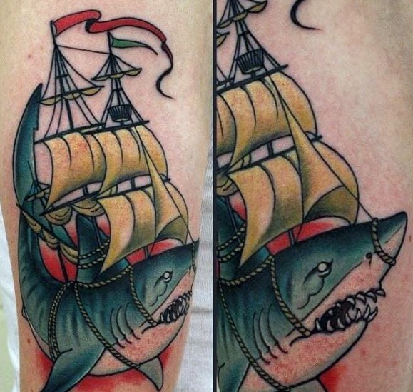 tatuaje tiburon nuevo estilo para hombre 02