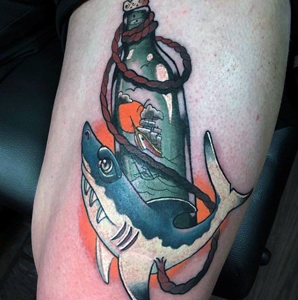 tatuaje tiburon nuevo estilo para hombre 22
