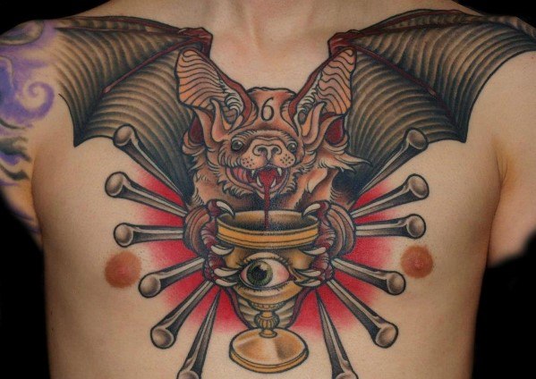 tatuaje tradicional murcielago para hombre 04