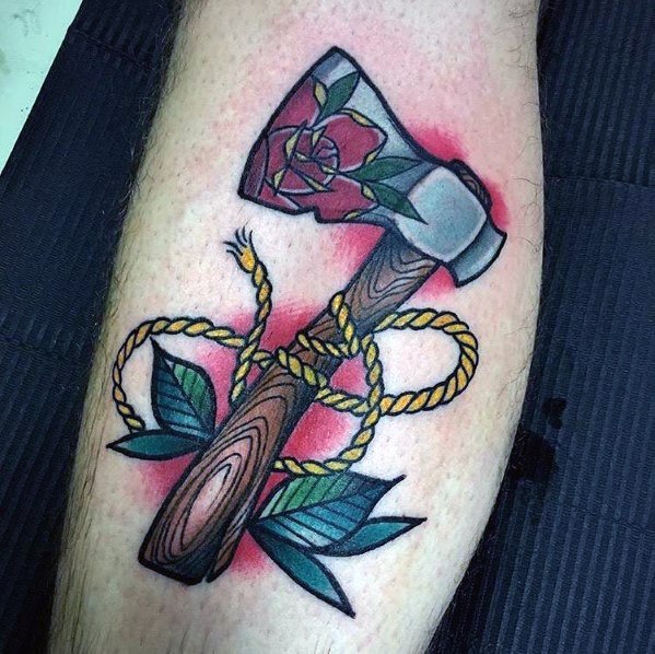 tatuaje hacha pequena 49