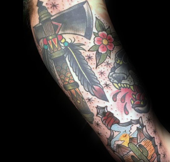tatuaje hacha pequena 65